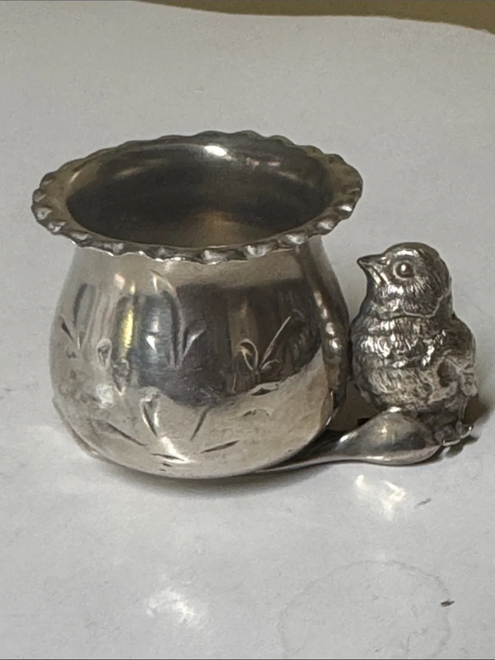 New Amsterdam Silver Plate Toothpick Holder Bird and Wishbone Victorian